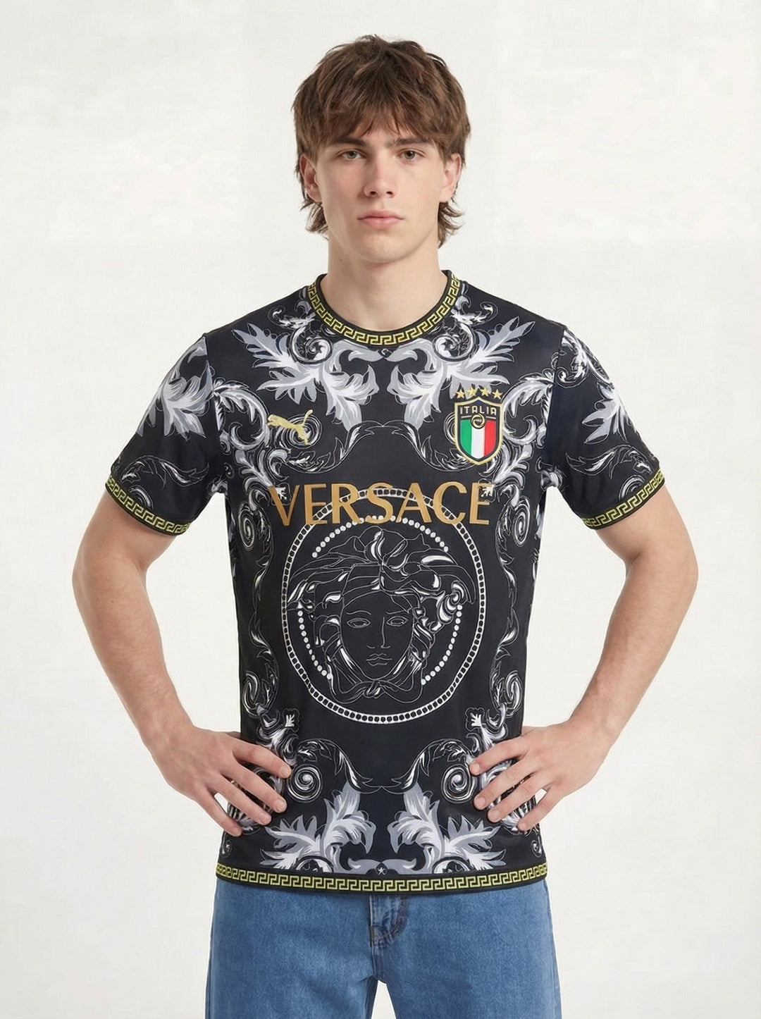 ITALY 2023 CONCEPT VERSACE BLACK HOME SHIRT
